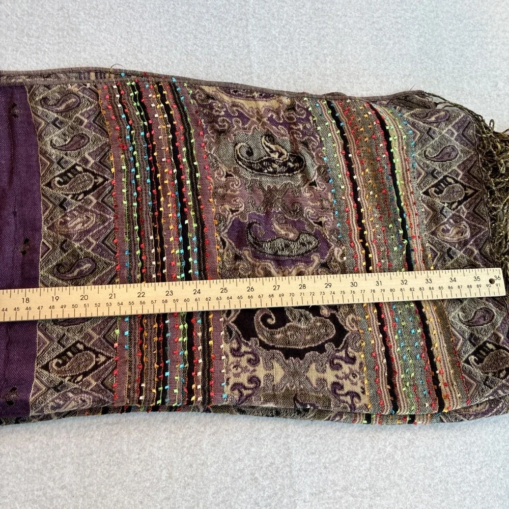 Women's Pashmina  Silk Blend Scarf Wrap Shawl Paisley Embroidered Boho Festival